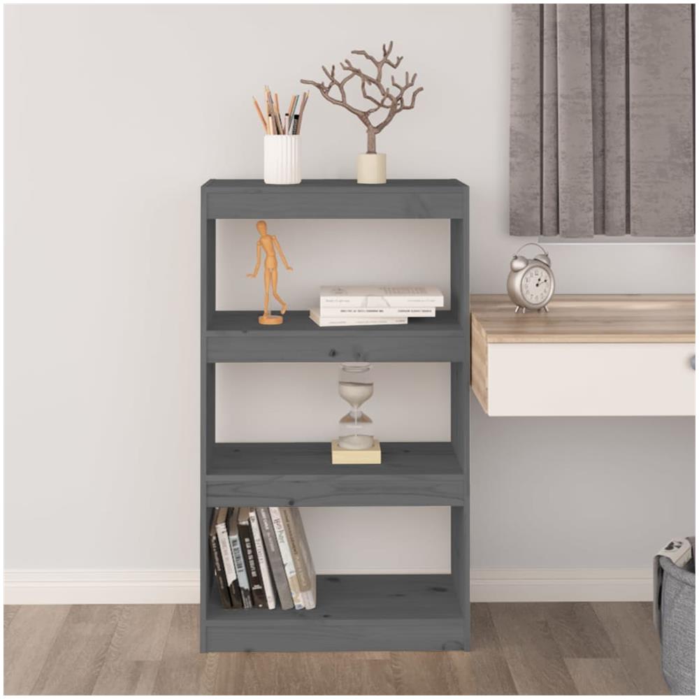 Libreria / divisorio Grigio 60x30x103,5 Cm In Massello Di Pino - Foto 3