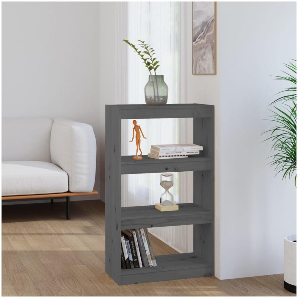 Libreria / divisorio Grigio 60x30x103,5 Cm In Massello Di Pino - Foto 1