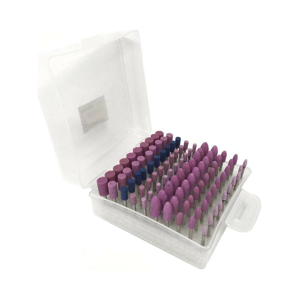 Kit 100 Accessori Per Minitrapano Testine Abrasive In Pietra Gambo 3 Mm - Foto 1