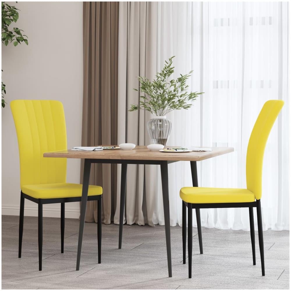 Sedie Da Pranzo 2 Pz Giallo Senape In Velluto - Foto 1