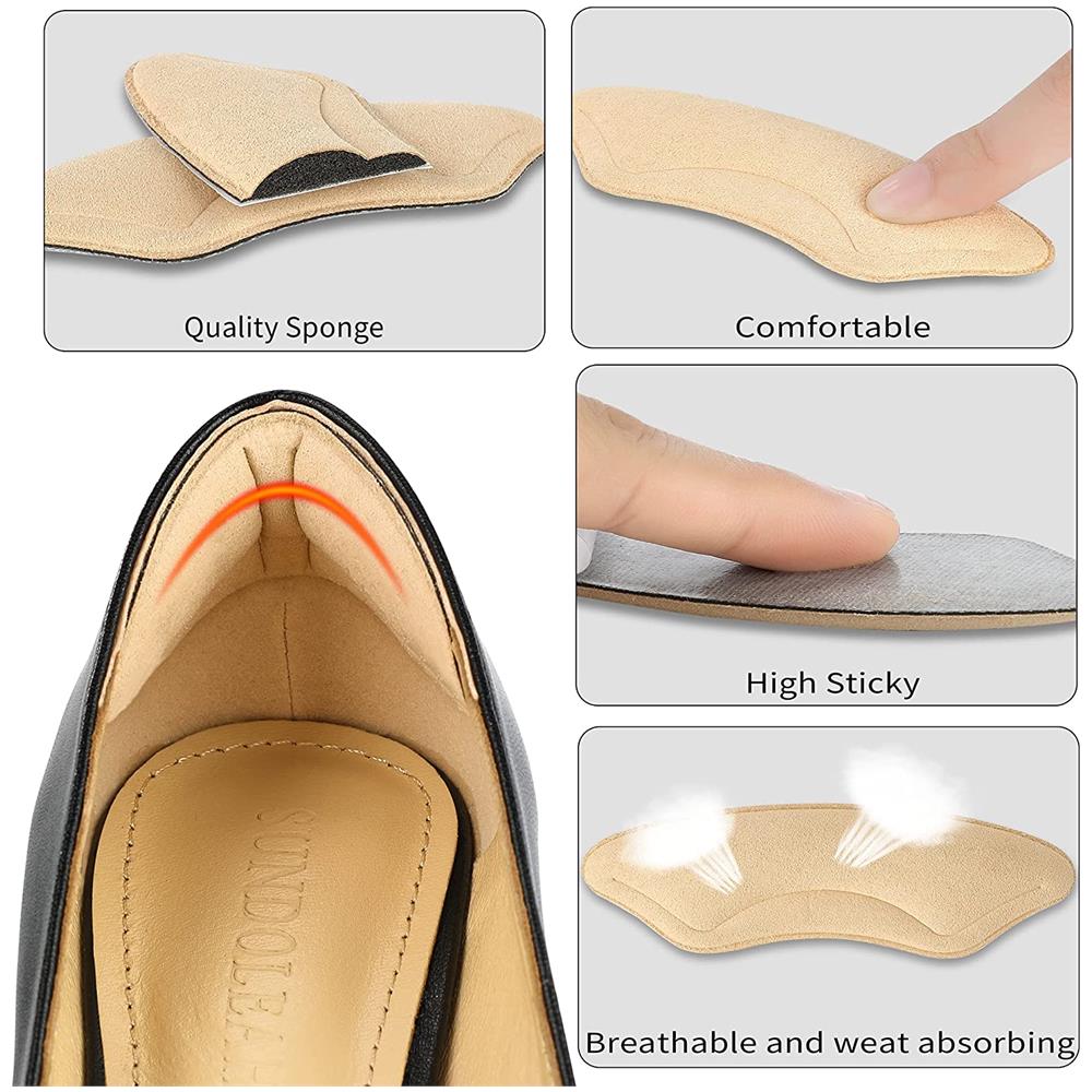 Protezione Del Tallone Per Scarpe, Inserto Di Protezione Del Tallone Per Una Migliore Presa 1 Paio Beige S - Foto 2