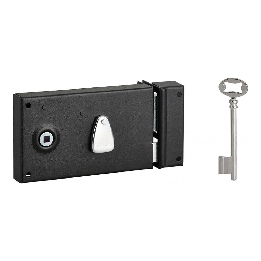 Serratura Orizzontale Da Applicare Con Chiave, Quadro Maniglia, Interna, Destra, Asse 58mm, 140x82mm, Nero, 1 Chiave - - Foto 1