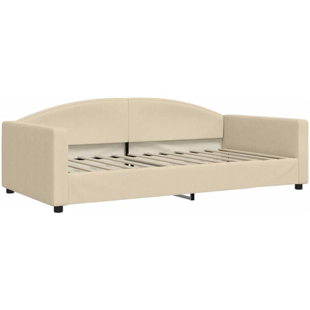 Letto Da Giorno Crema 100x200 Cm In Tessuto - Foto 1