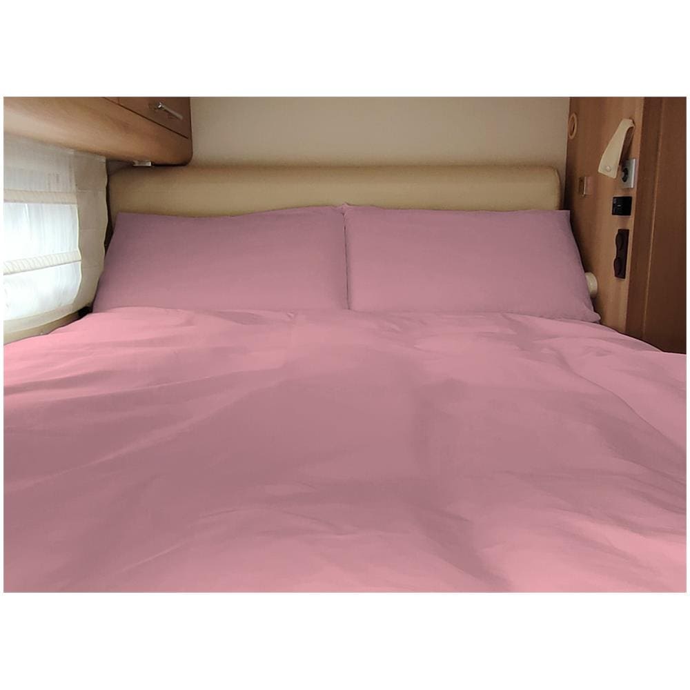 Lenzuolo Sopra Cordonetto Camper Roulotte 100% Cotone Personalizzabile Tinta Unita Matrimoniale Rosa - Foto 1