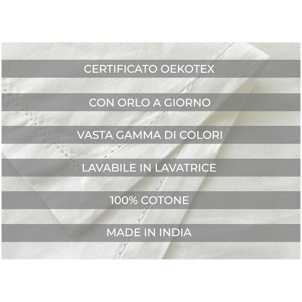 Tovaglia Cucina Soggiorno In Cotone Con Orlo A Giorno In Tinta Unita Vari Colori Ajour 85x85cm Grigio Scuro - Foto 2