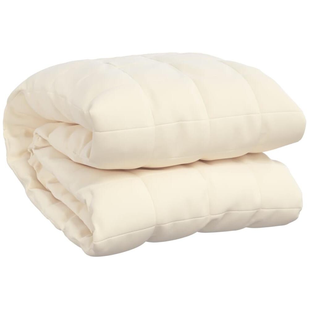 Coperta Ponderata Crema Chiaro 200x230 Cm 13 Kg Tessuto - Foto 2
