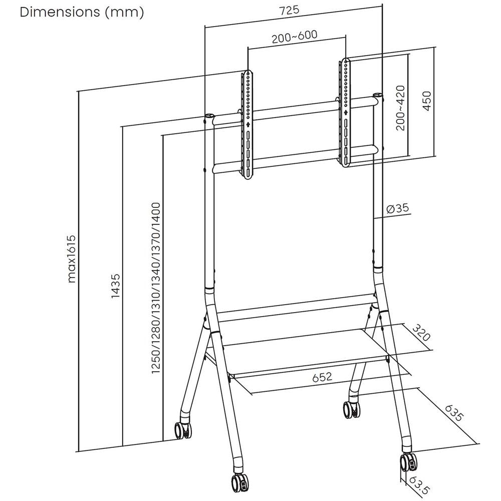 FT86FE-331 Supporto per display espositivi 2,18 m (86") Bianco, Legno - Foto 6