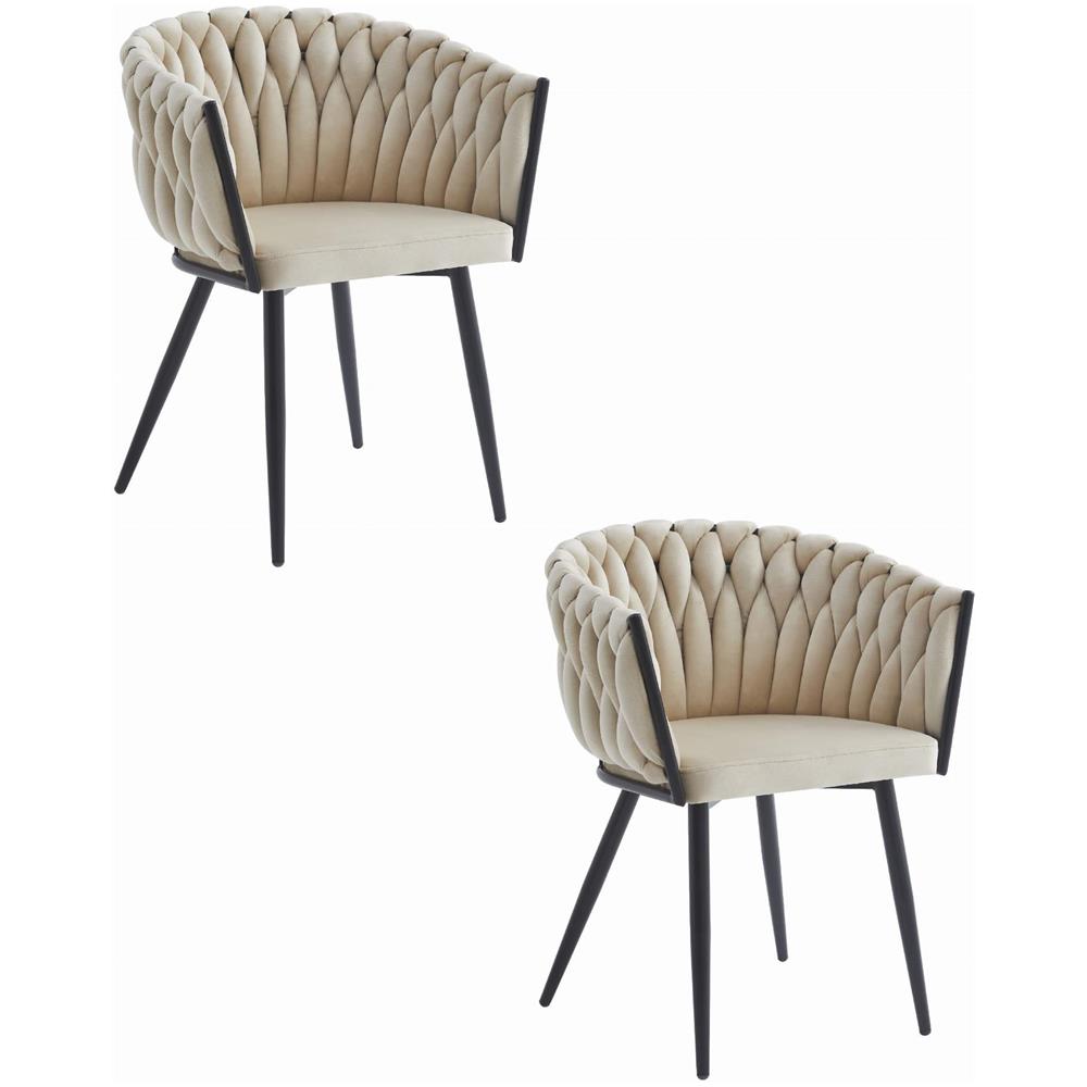 MAYAN CHAIR Beige Velvet Gambe Nere x2 - Foto 1