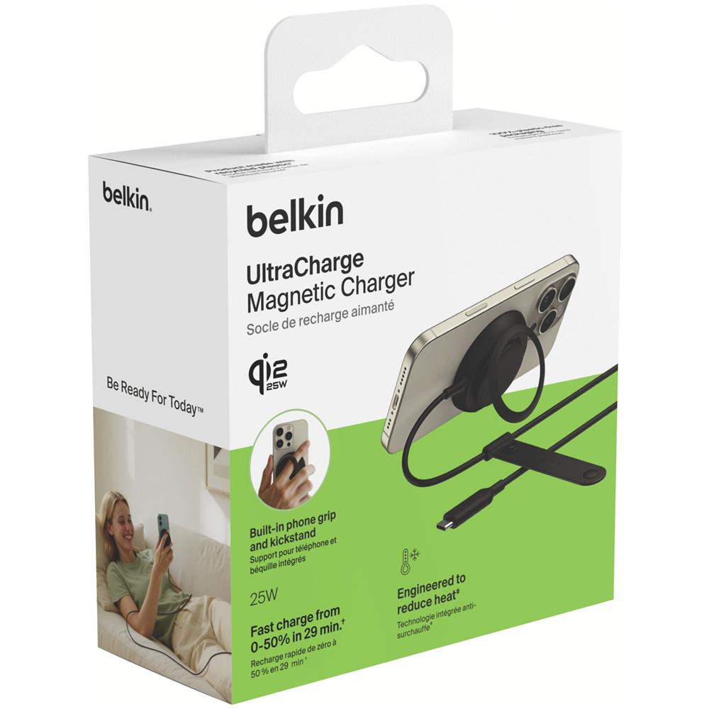 Tappetino Di Ricarica UltraCharge Qi2 da 25 W Con Adattatore Di Alimentazione, Nero, WIA014kqBK - Foto 4