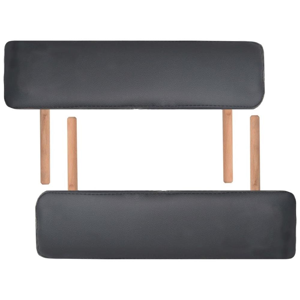 Set Lettino Massaggio Pieghevole 3 Zone 10 Cm E Sgabello Nero - Foto 7