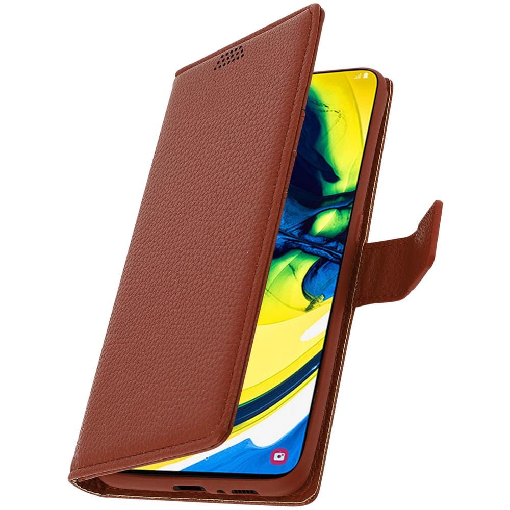 Custodia Galaxy A80 Portafoglio Supporto Video Cover Soft Touch - Marrone - Foto 2