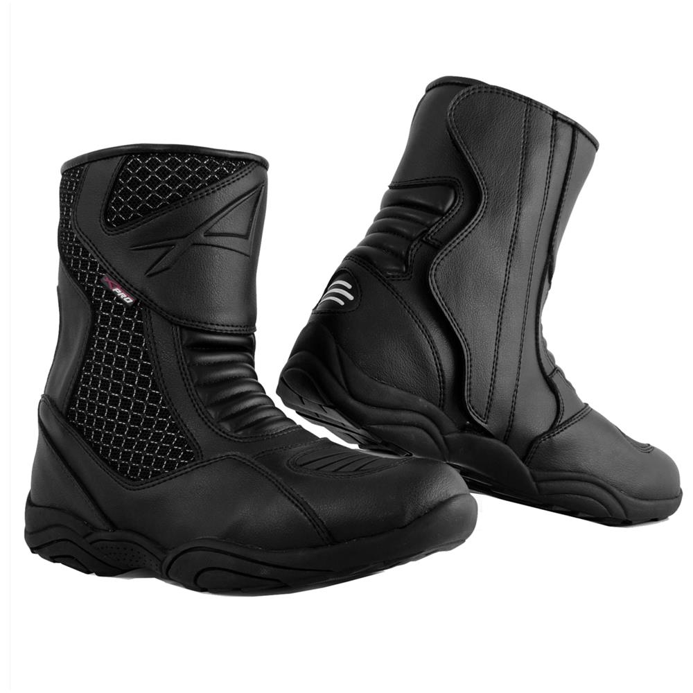 A-Pro Stivali Moto Stivaletti Touring Impermeabili Scooter Custom Enduro Nero 46
