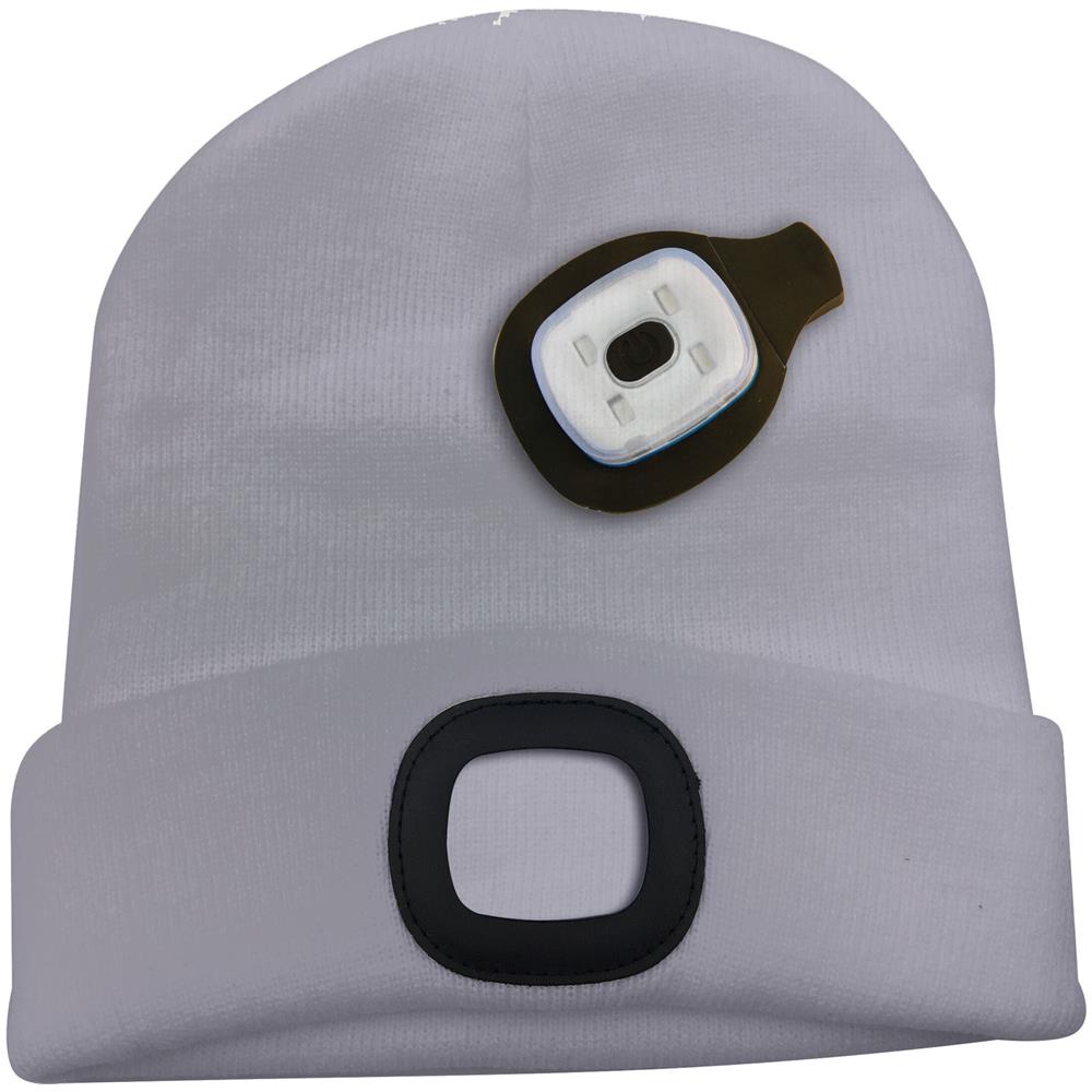 Capellino Con Luce Frontale Torcia Led Ricaricabile Grigio Chiaro - Foto 3