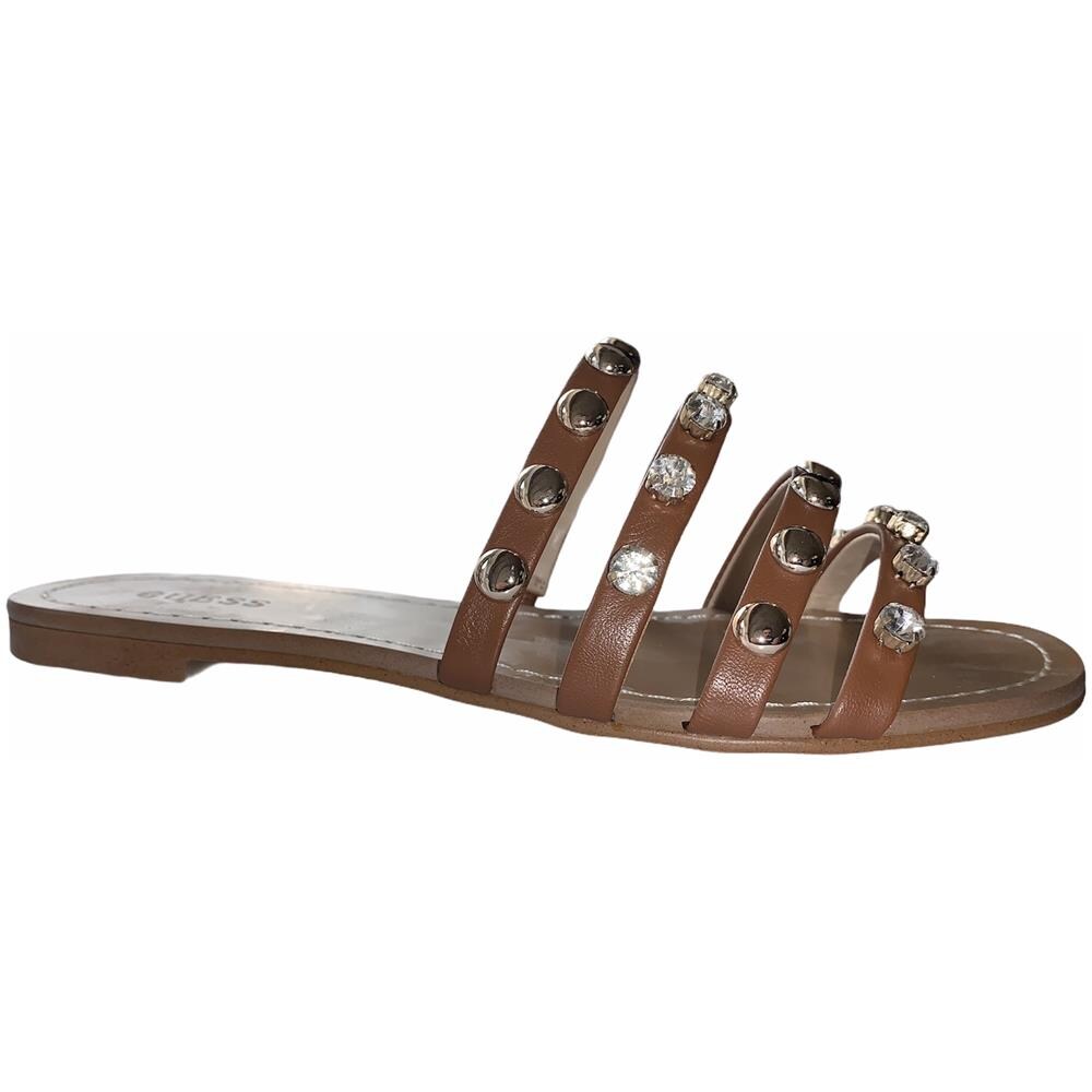 Fl6c2vlea19 Sandalo Basso Etnico Pelle Gioiello Strass Marrone 37 - Foto 1