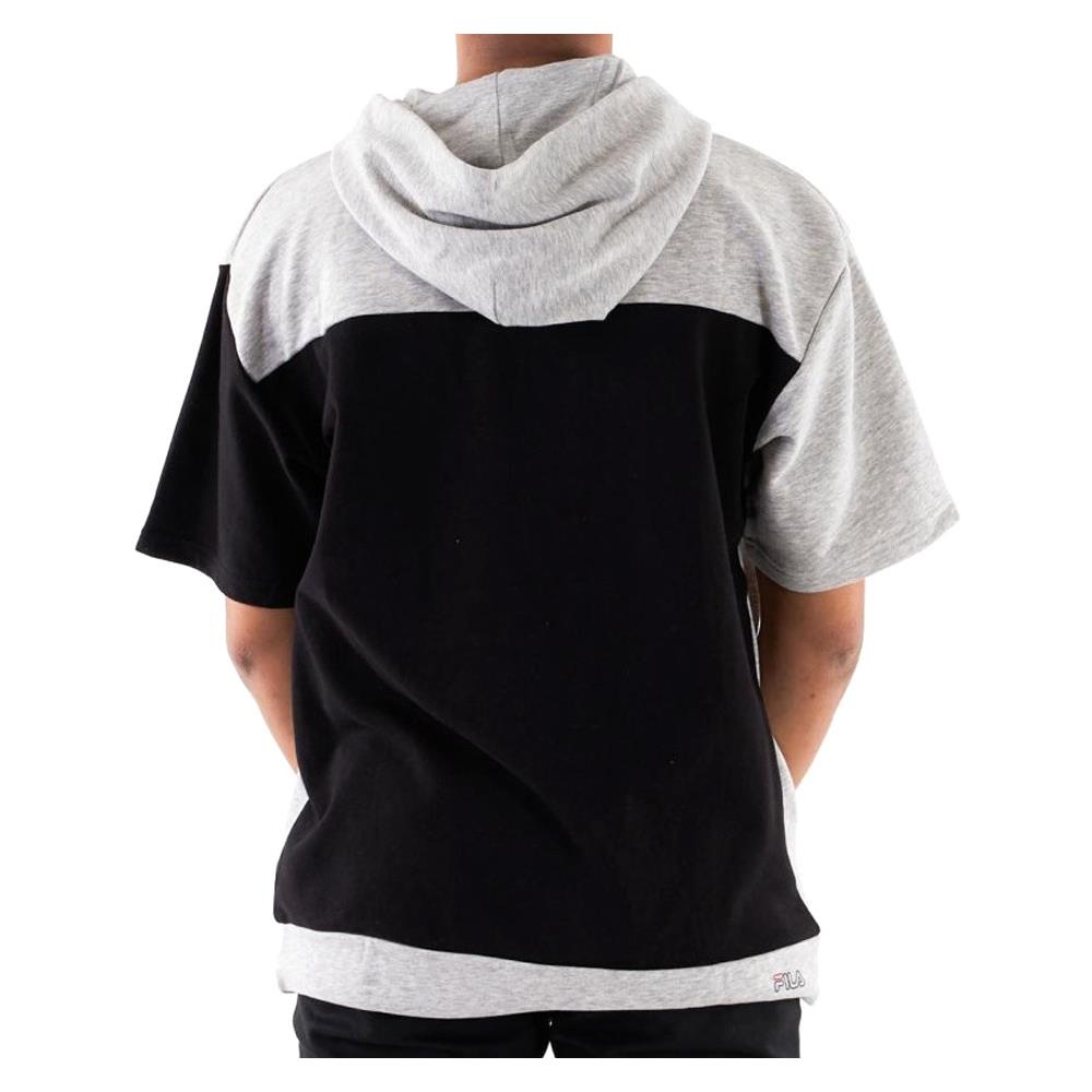 T-shirt Con Cappuccio Liam Sweat Hooded Tee Uomo - Light Grey Melange Bros-black S - Foto 1