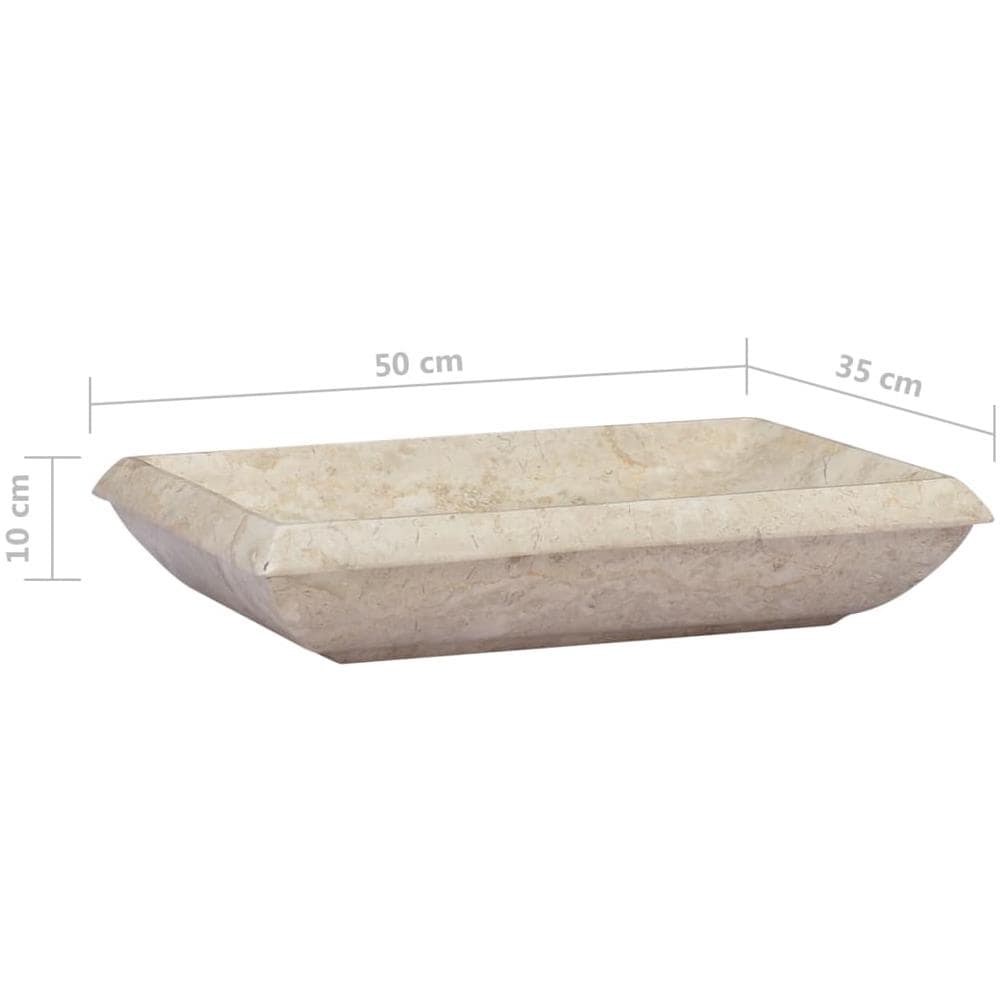 Lavandino Crema 50x35x10 Cm In Marmo - Foto 7