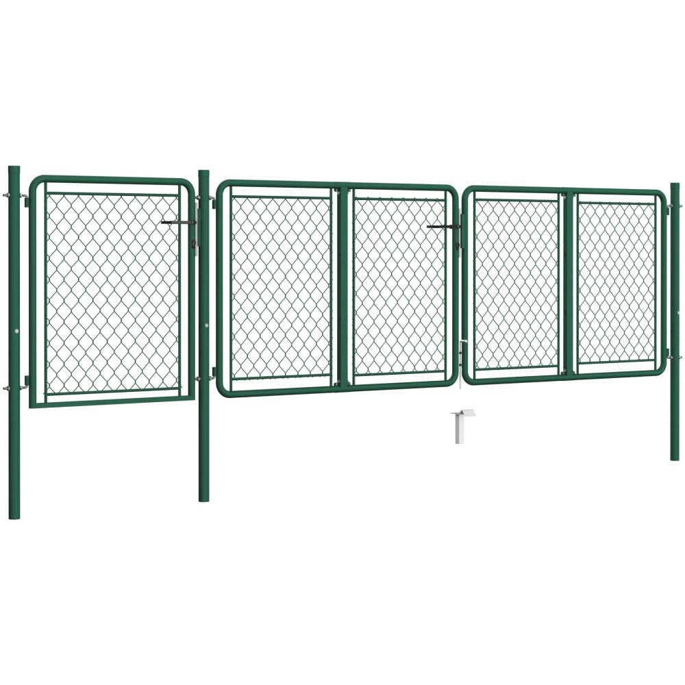 Cancello per Giardino in Acciaio 100x395 cm Verde - Foto 2