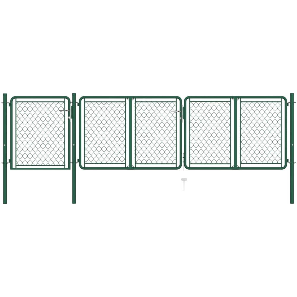 Cancello per Giardino in Acciaio 100x395 cm Verde - Foto 1