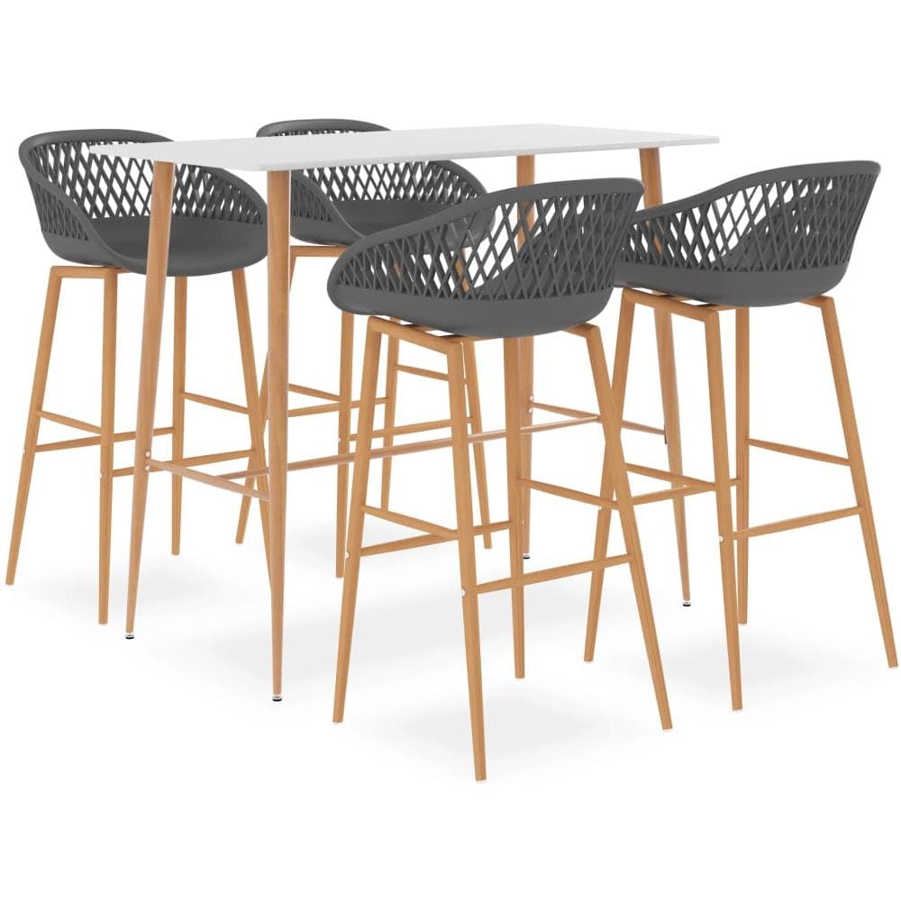 Set da Bar 5 pz Bianco e Grigio - Foto 1