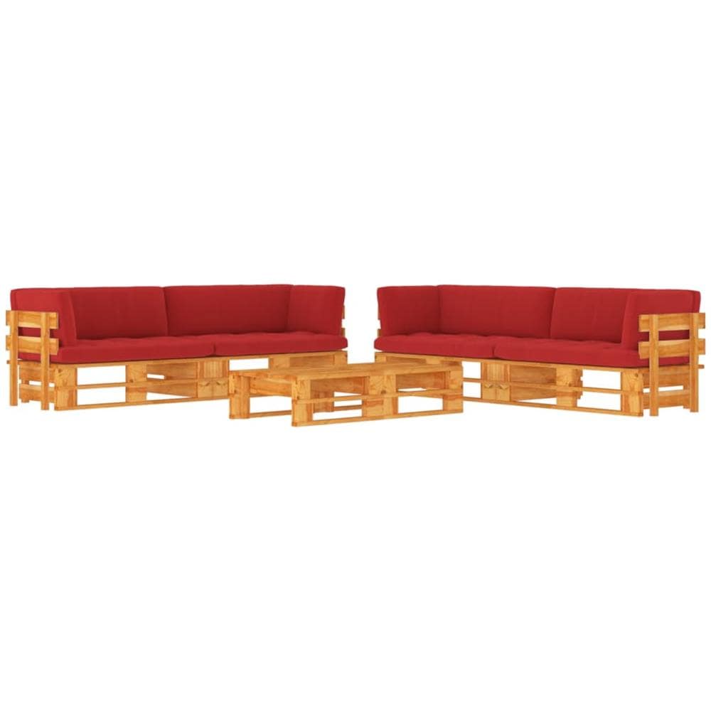 Set Divani a Pallet 6 pz Legno di Pino Impregnato Marrone Miele - Foto 1