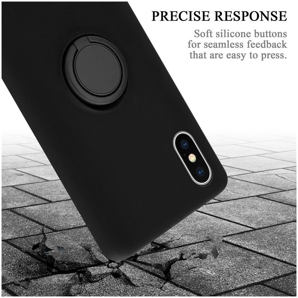 Cadorabo Custodia Compatibile Con Apple Iphone Xs Max In Liquid Nero - Coperchio Protettivo In Silicone Tpu Flessibile Con Anello - Foto 8