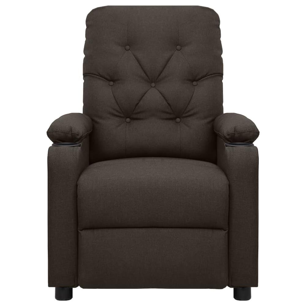 Poltrona Reclinabile Marrone Scuro In Tessuto - Foto 3