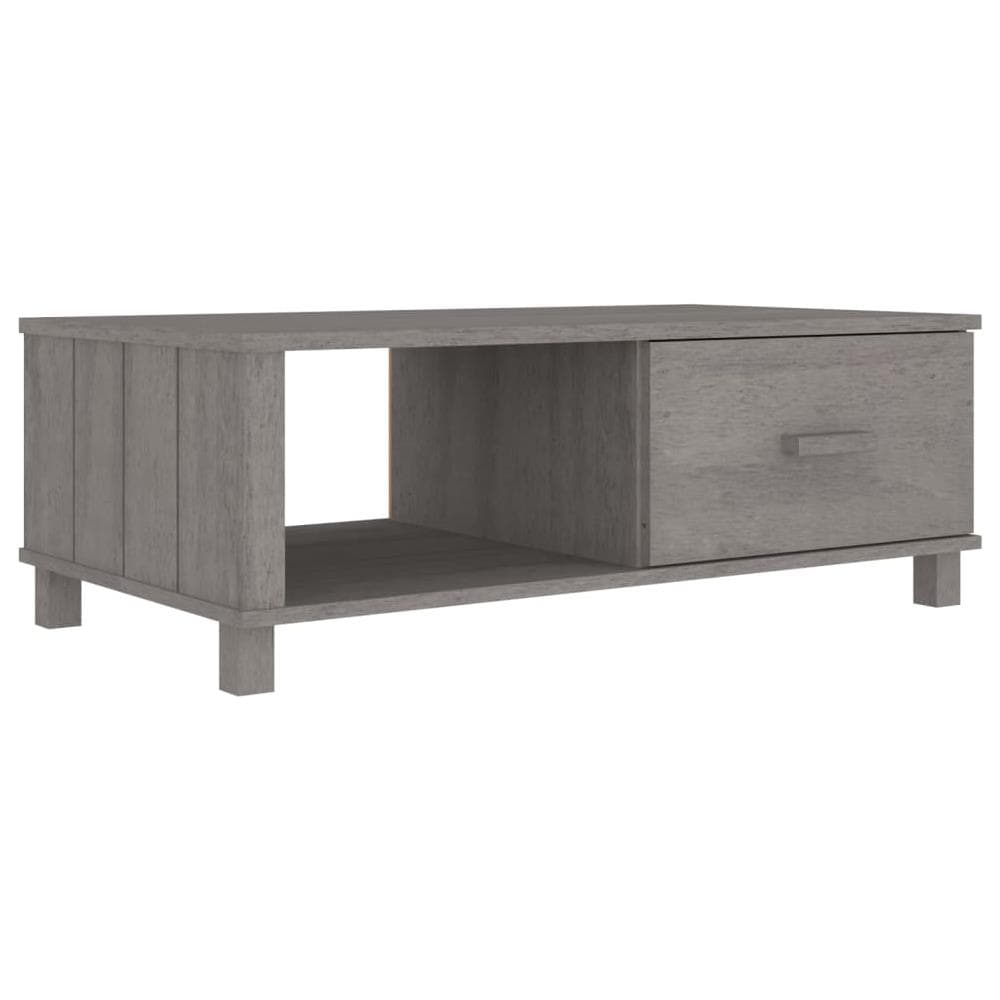 Tavolino Grigio Chiaro 100x55x35 Cm In Legno Massello Di Pino - Foto 2