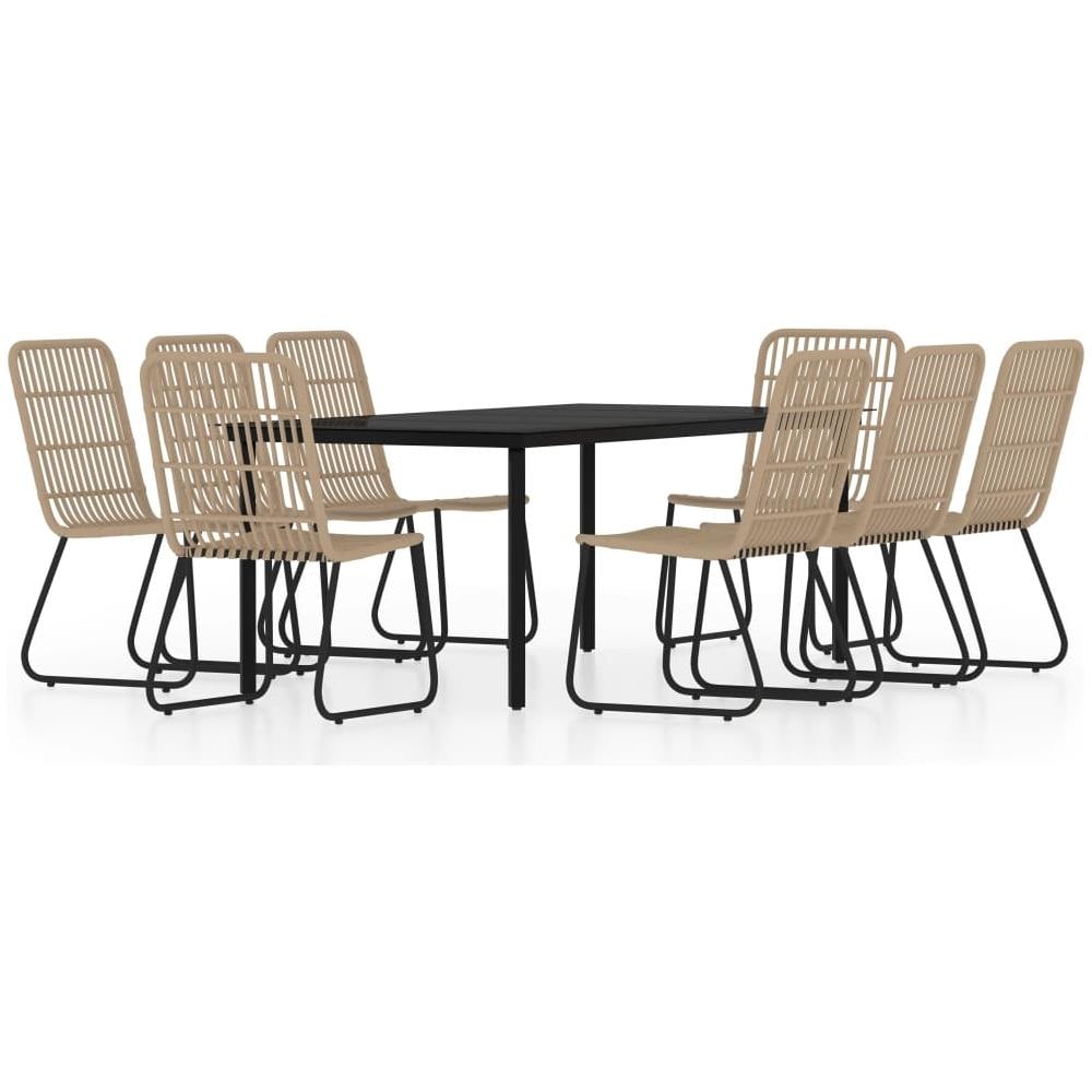 Set Da Pranzo Per Giardino 9 Pz Con Cuscini Rovere - Foto 1