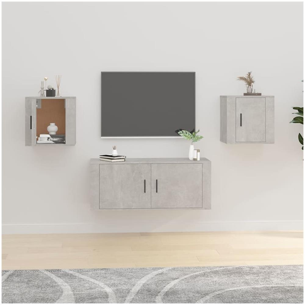 Mobili Porta Tv A Parete 2 Pz Grigio Cemento 40x34,5x40 Cm - Foto 1