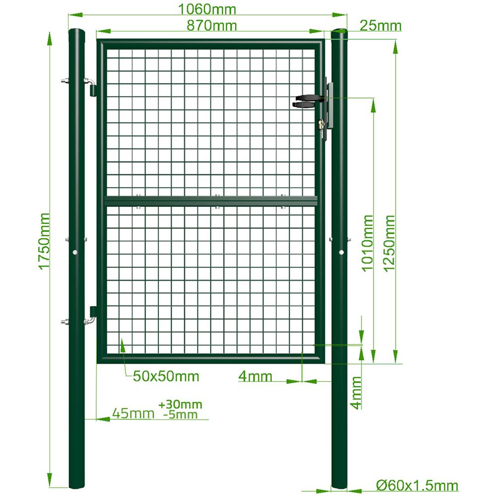 Cancello Per Recinzione In Rete Olga 100p130 Verde - Foto 2