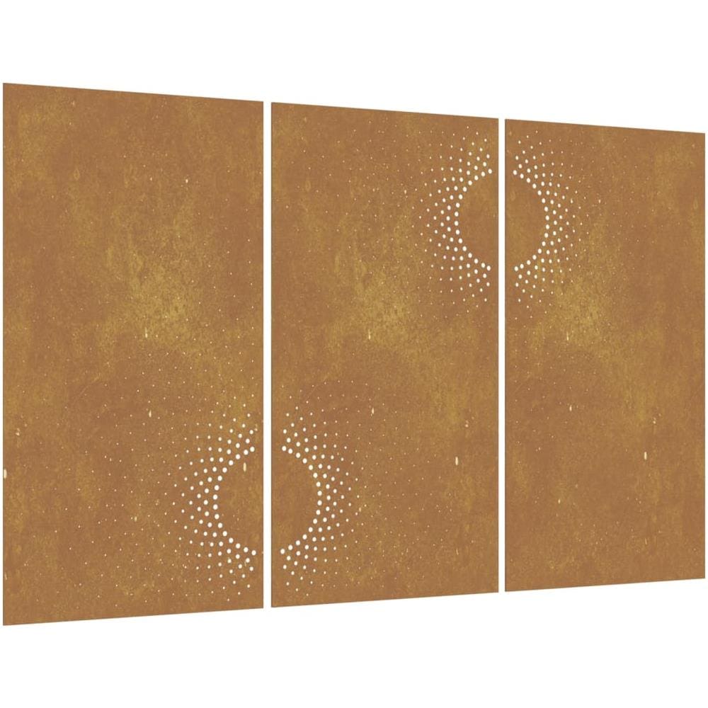Decorazioni Muro Da Giardino 3 Pz 105x55 Cm Sole Acciaio Corten - Foto 2