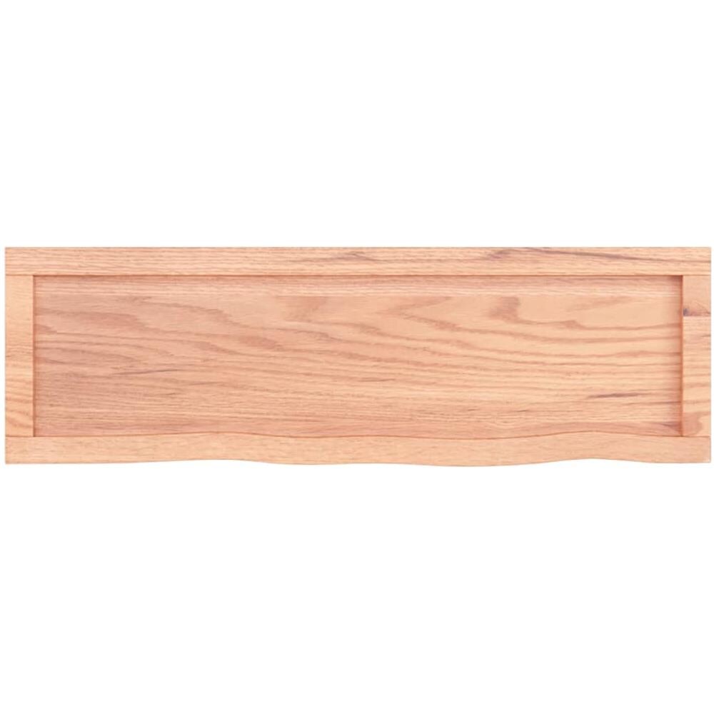 Ripiano Muro Marrone 100x30x (2-6) cm Massello Rovere Trattato - Foto 6