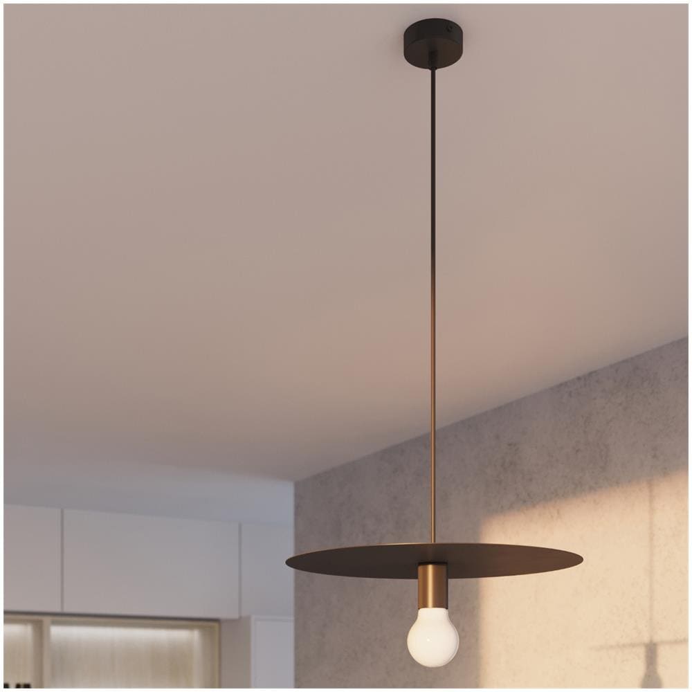Lampada A Sospensione Flavio Nero Sl. 0853 - Moderno Lampade A Sospensione Nero 105x40x40 Cm - Foto 1