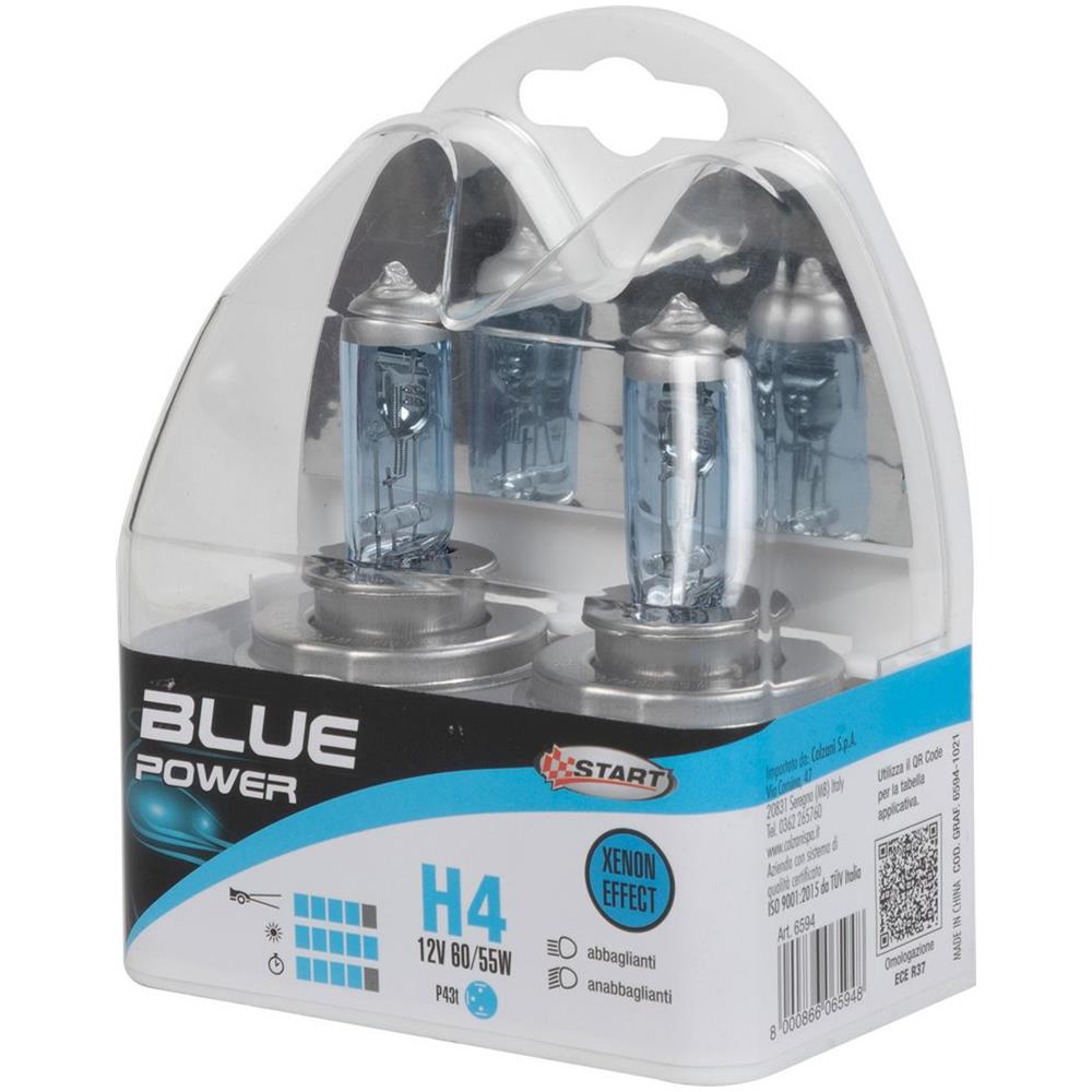 H4 Blue Power Coppia Di Lampadine Xenon Per Luci Auto 12v 60/55w P43t - Foto 3