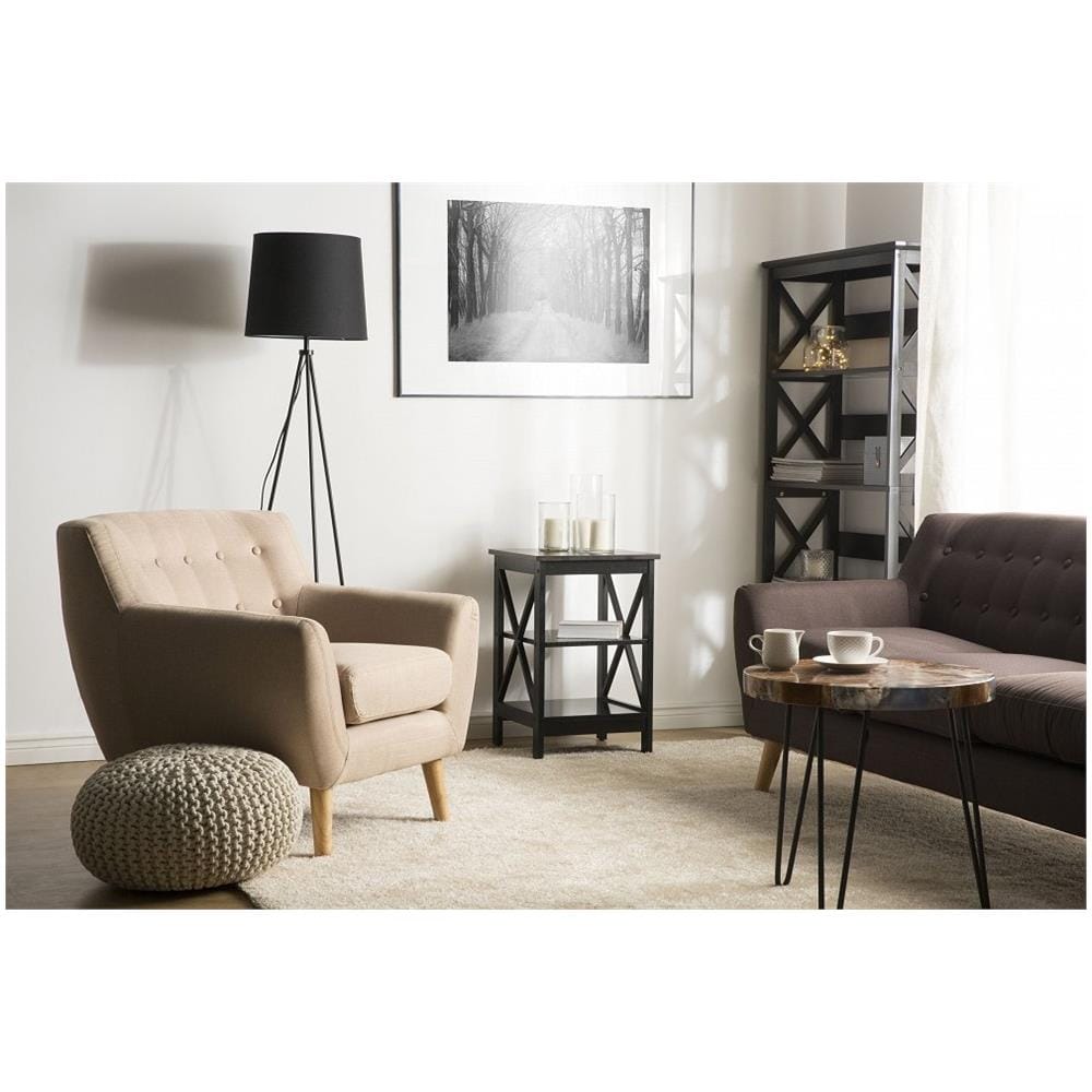 Comodino In Laminato Nero Design Vintage Foster - Foto 1
