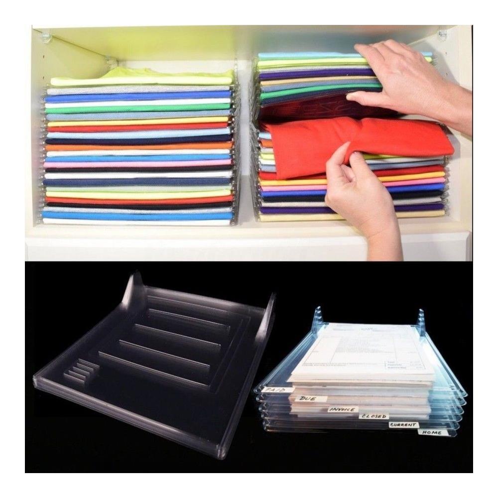Salvaspazio Organizer Per T-shirt Pieghevole Da Armadio Valigia E Cassetto - Foto 2