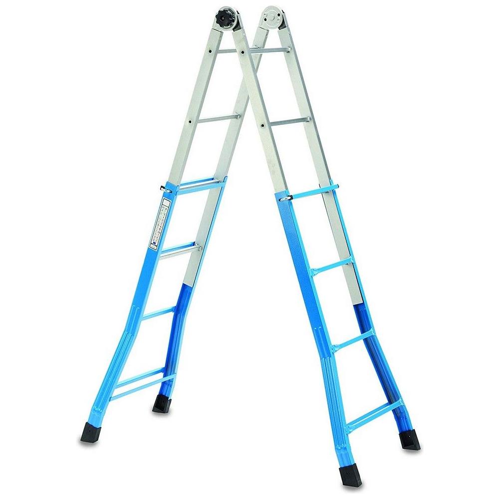 Scala Telescopica Allungabile Estensibile Pieghevole In Acciaio 4+4 Gradini - Foto 1