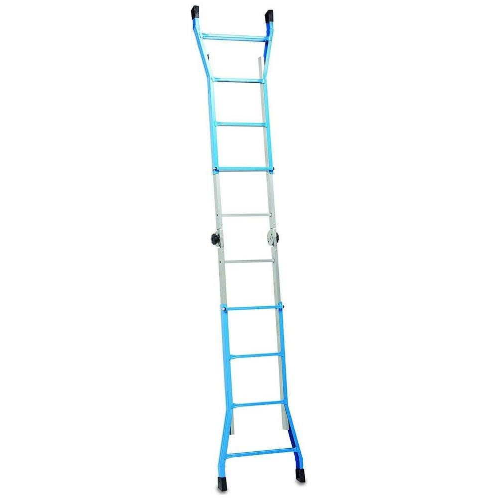 Scala Telescopica Allungabile Estensibile Pieghevole In Acciaio 4+4 Gradini - Foto 2