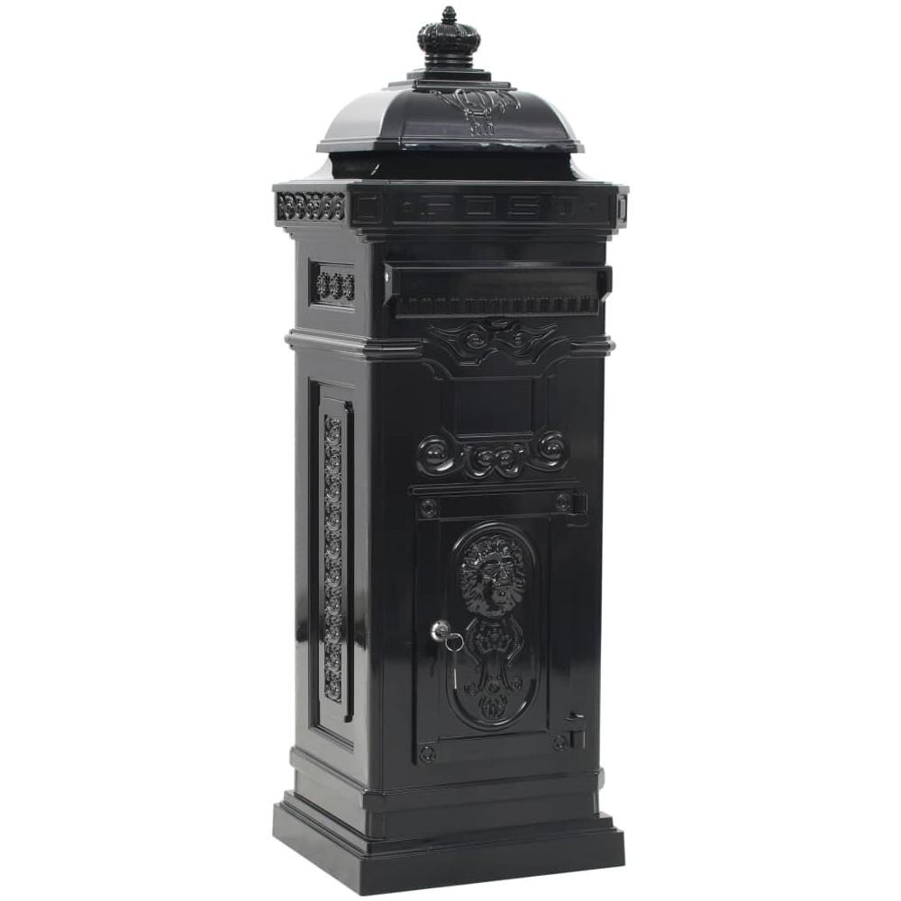 Cassetta della Posta in Alluminio Inossidabile Vintage Nera - Foto 1