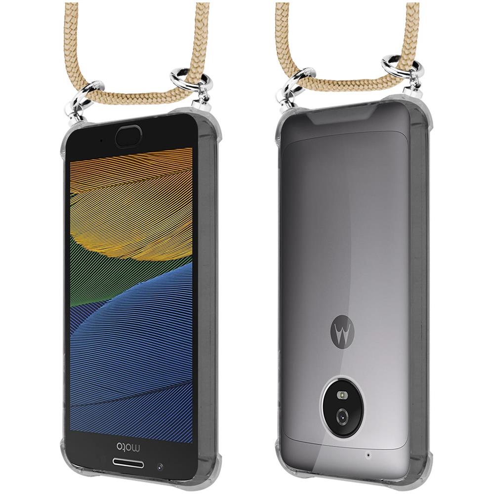 Catena Di Telefoni Cellulari Compatibile Con Motorola Moto G5 In Marrone Brillante - Coperchio Protettivo In Silicone Con Anelli D'argento, Cinturino In Corda E Custodia Staccabile - Foto 8