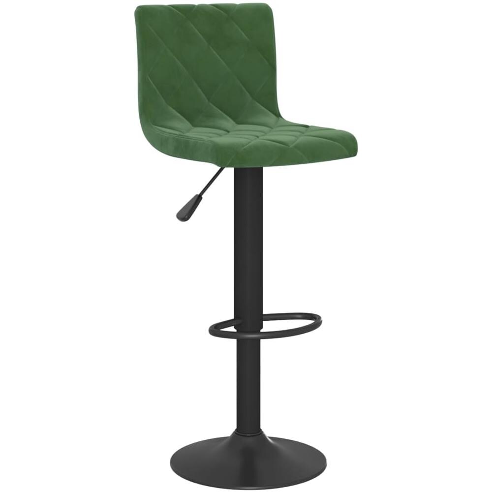 Sgabelli Da Bar 2 Pz Verde Scuro In Velluto - Foto 3