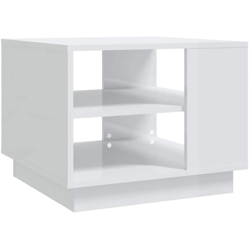 Tavolino da Salotto Bianco Lucido 55x55x43 cm in Truciolato - Foto 2