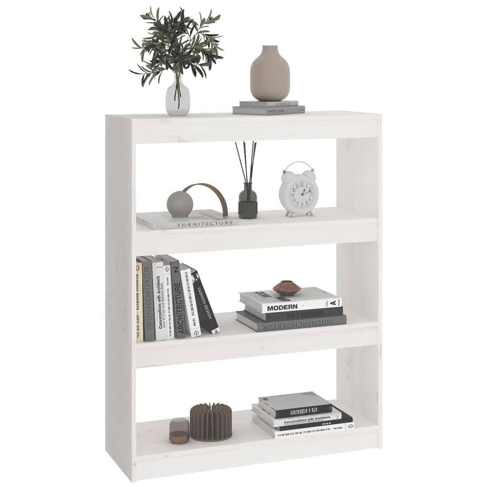 Libreria / divisorio Bianco 80x30x103,5 Cm In Massello Di Pino - Foto 3