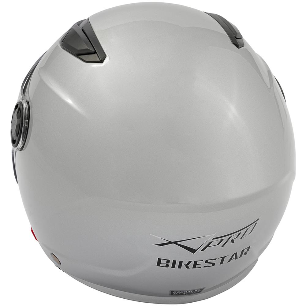 Casco Scooter Moto Bambino Ragazzo Protettivo Certificato Ece2205 Argento M - Foto 5