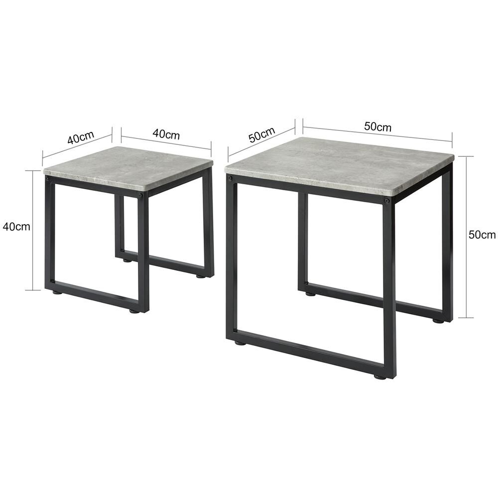 Set Tavolini Soggiorno Tavolinetto Da Salotto L50*p50*a50cm, grigio Fbt42-hg - Foto 2