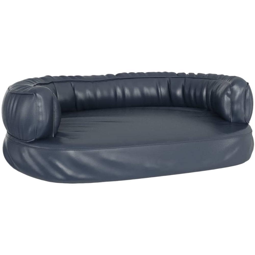 Letto Cani Ergonomico Gommapiuma Blu Scuro 75x53 Cm Similpelle - Foto 1