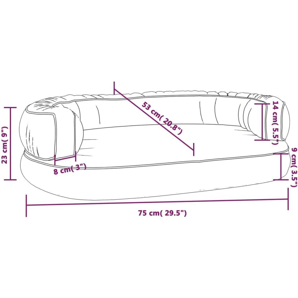 Letto Cani Ergonomico Gommapiuma Blu Scuro 75x53 Cm Similpelle - Foto 6