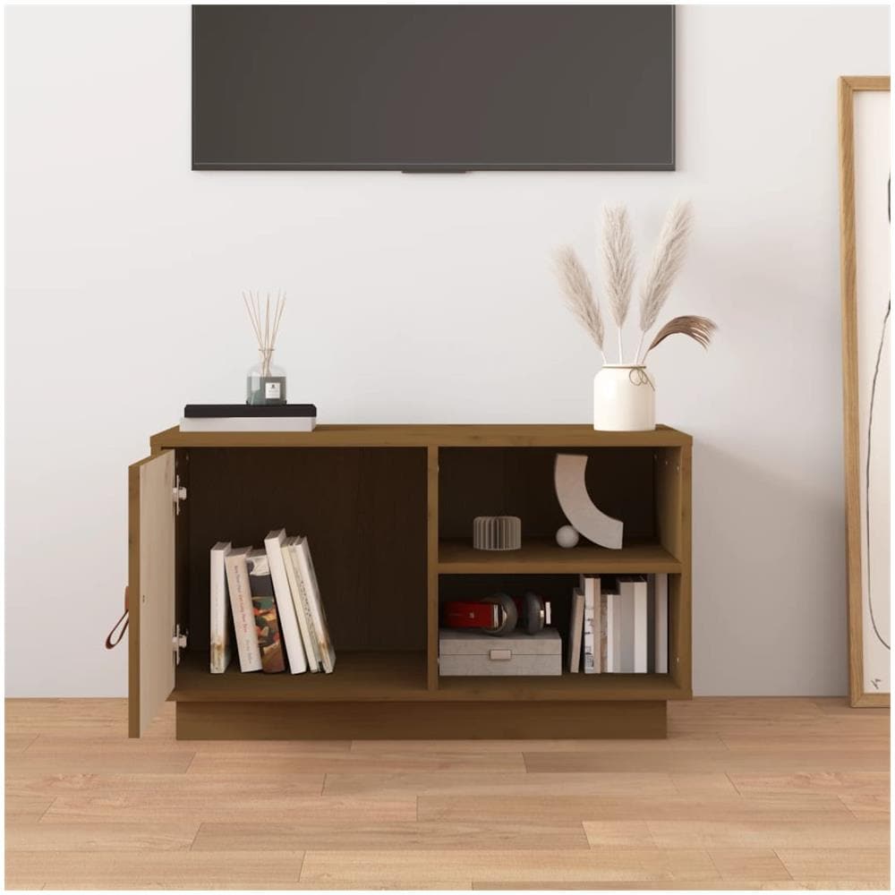 Mobile Porta Tv Miele 70x34x40 Cm In Legno Massello Di Pino - Foto 10