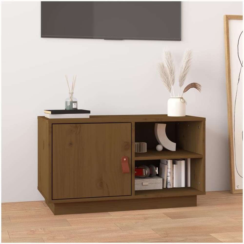 Mobile Porta Tv Miele 70x34x40 Cm In Legno Massello Di Pino - Foto 1