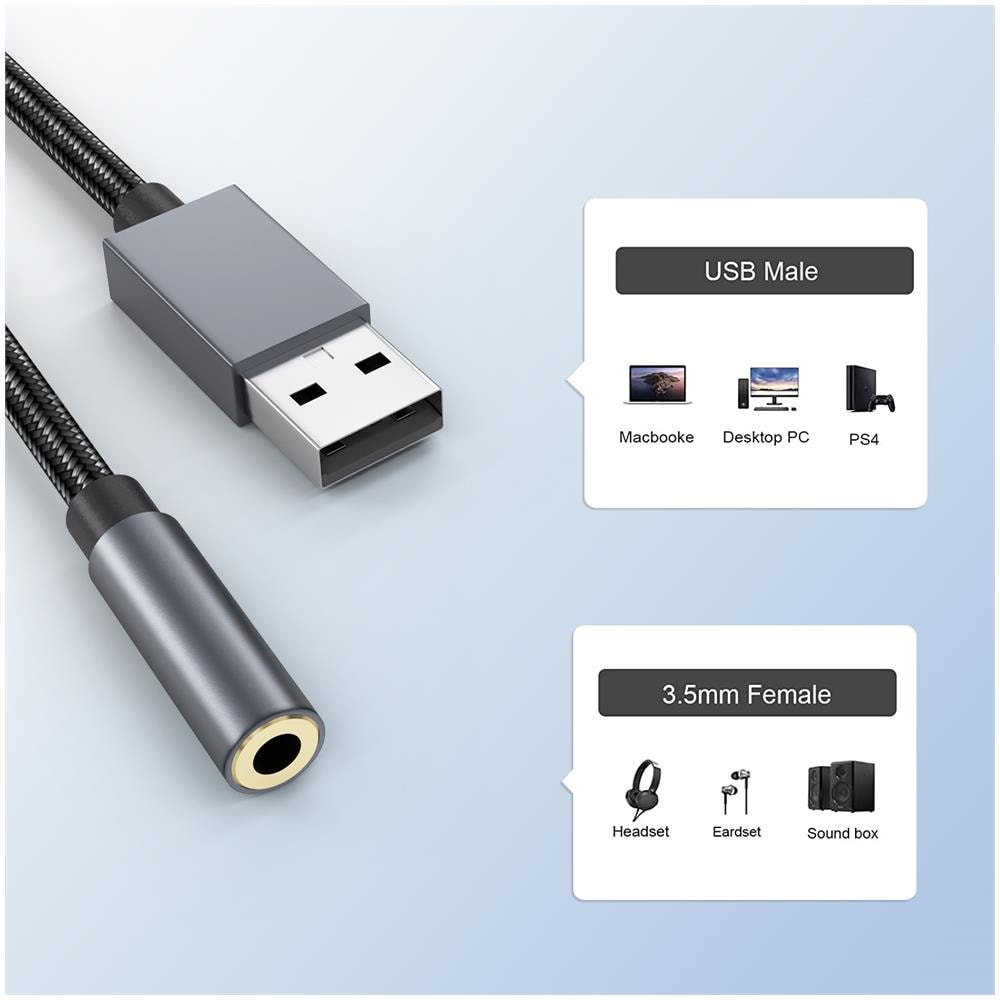 Adattatore Audio Da Usb A 3,5 Mm (femmina). Grey - Foto 8